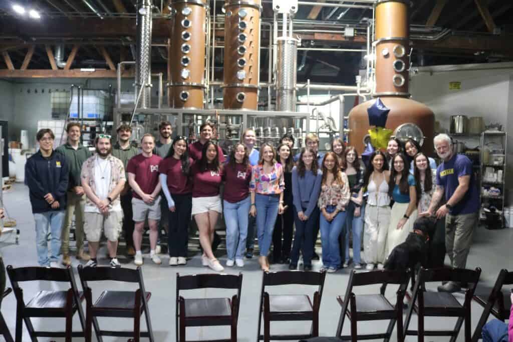 Students in ChE 497 (Distillations) with hosting company Ann Arbor Distillery