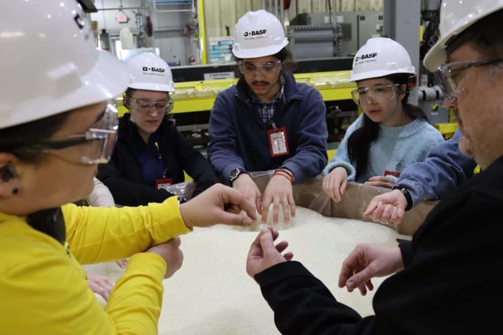 Students on a plant tour at BASF